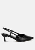 LUXTON Slingback Pin Buckle Kitten Heels-0
