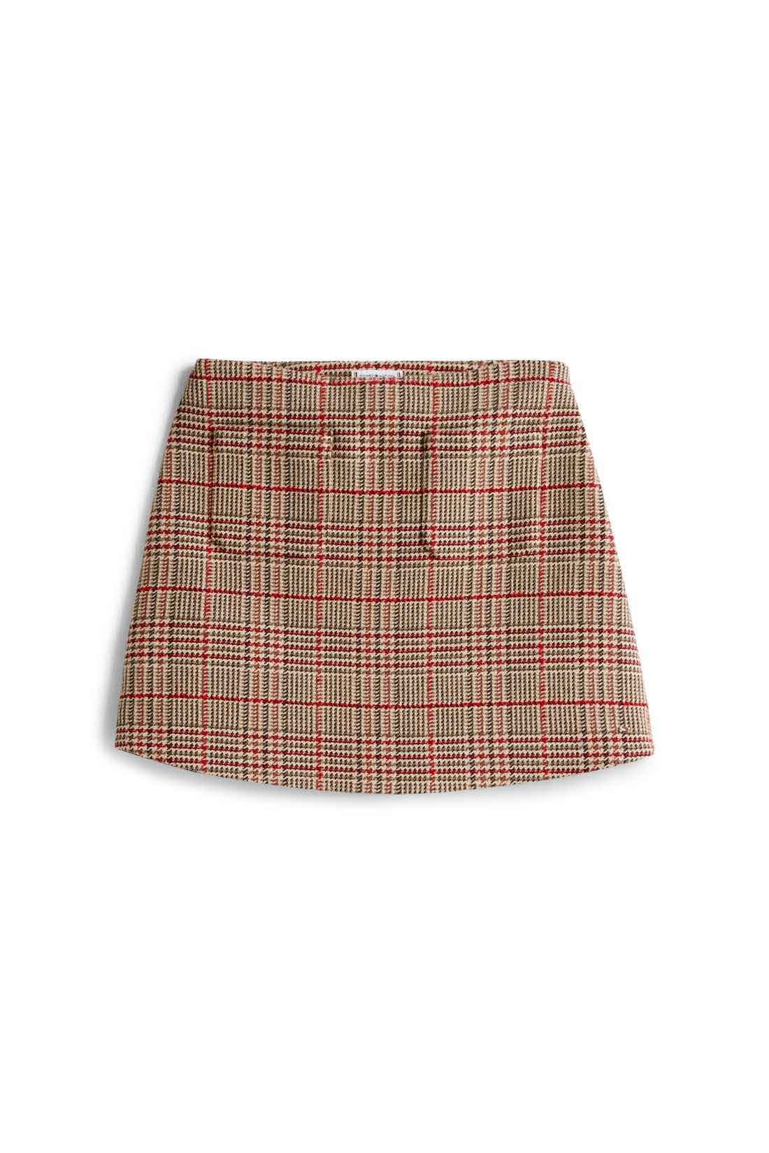 TOMMY HILFIGER - Minigonna donna in tweed a quadri-4
